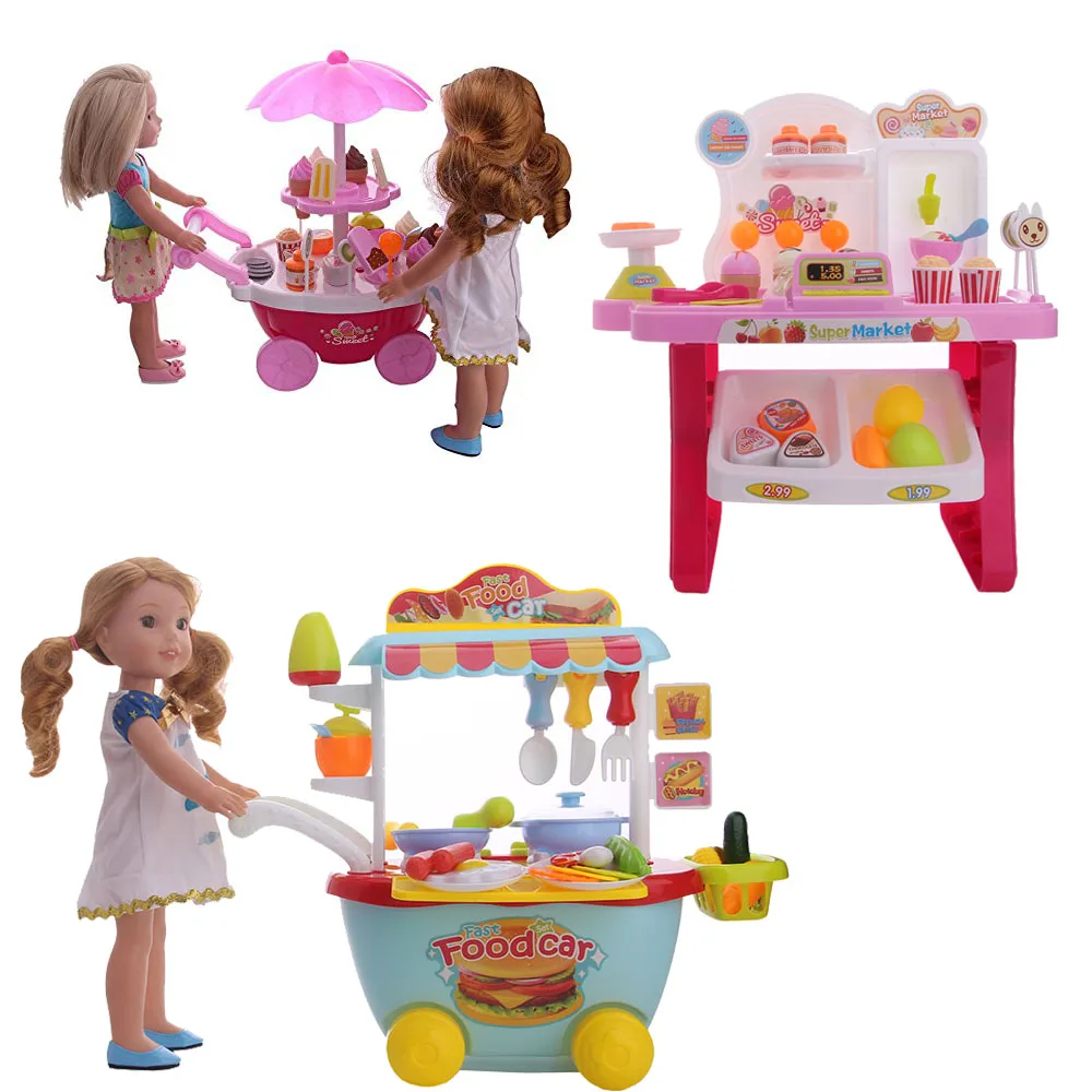 

Ice Cream Car,Super Market Car,Food Car Fit 14.5 Inch Wellie Wisher Doll Clothes Accessories,Birthday Gift