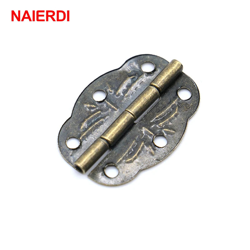 NAIERDI 20 pièces charnières d'armoire en Bronze décoration boîte à bijoux charnière avec vis pour