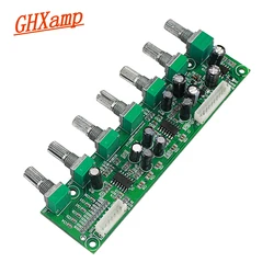 GHXAMP 5.1 Preamplifier Tone independent Channel Volume + Bass Frequency Adjustment 6 Way For 5.1 Amplifier DIY DC12-24V NEW