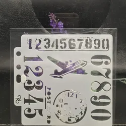 13cm número de avião diy estênceis em camadas pintura de parede scrapbook colorir gravação álbum modelo de cartão decorativo