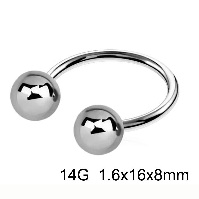 1 Piece Big Stainless Steel BCR Externally Threaded Hoop Horseshoe Nose Circular Barbell Rings Sexy Body Piercing Jewelry