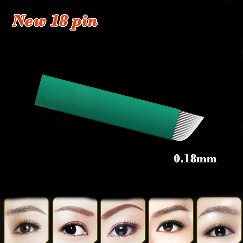 New 0.18mm 18 pin microblading sobrancelha needle baldes for eyebrow stencil embroidery microblading accesories