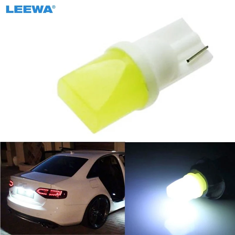 LEEWA 4pcs T10 W5W 168 194 SMD T10 LED White Lights Wedge Light Side Bulbs For Car Tail light Side Parking Dome Door Map light