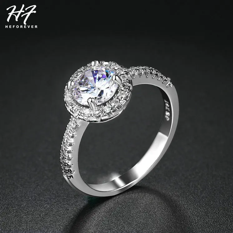 Wedding Engagement Promise Rings For Women Female Silver Color Women\'s Ring With Stone Zirconia Aesthetic Accession Jewelry R319