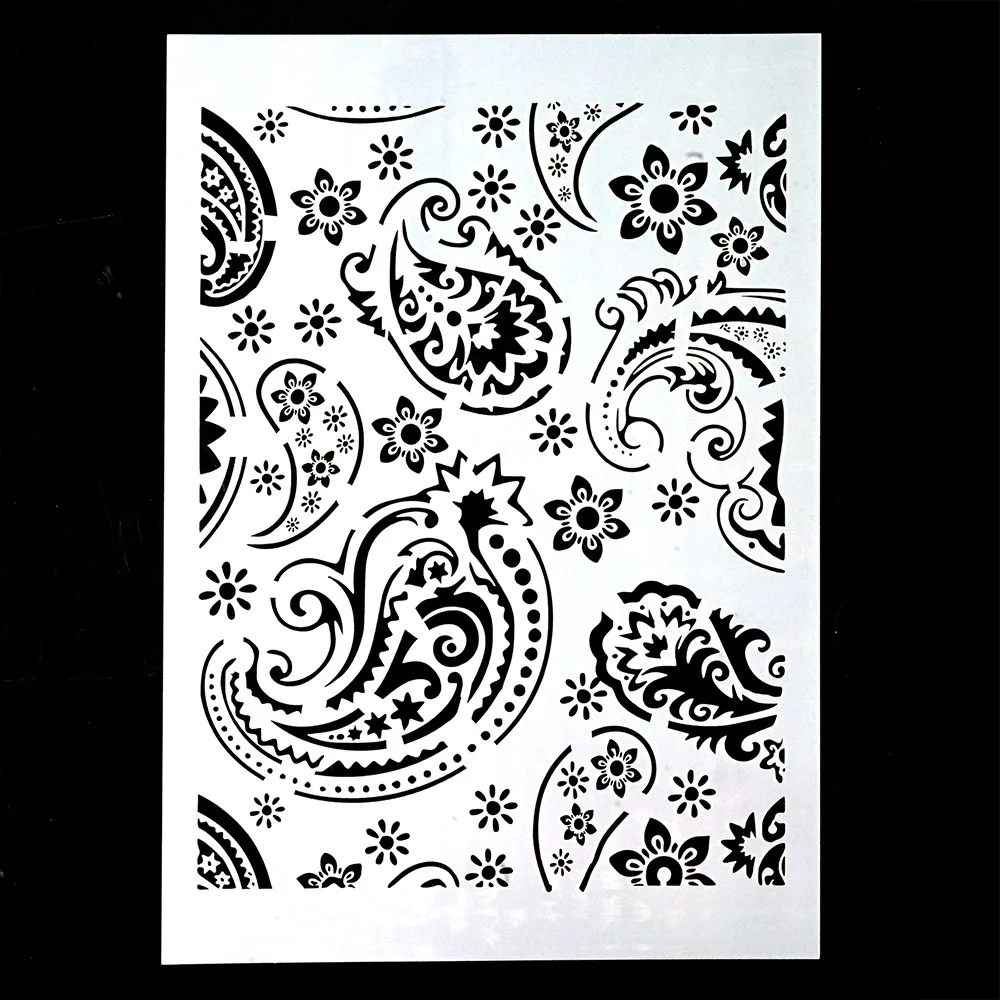 A4 A3 A2 Size DIY Craft Layering Paisley Stencil For Wall Painting Scrapbooking Album Decorative Embossing Paper Card