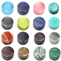 Alisouy 2Pcs Stone Ear Tunnel Plugs Mixed Styles Single Flared Ear Flesh Gauges Piercing Ear Expander Stretcher Unisex Jewelry