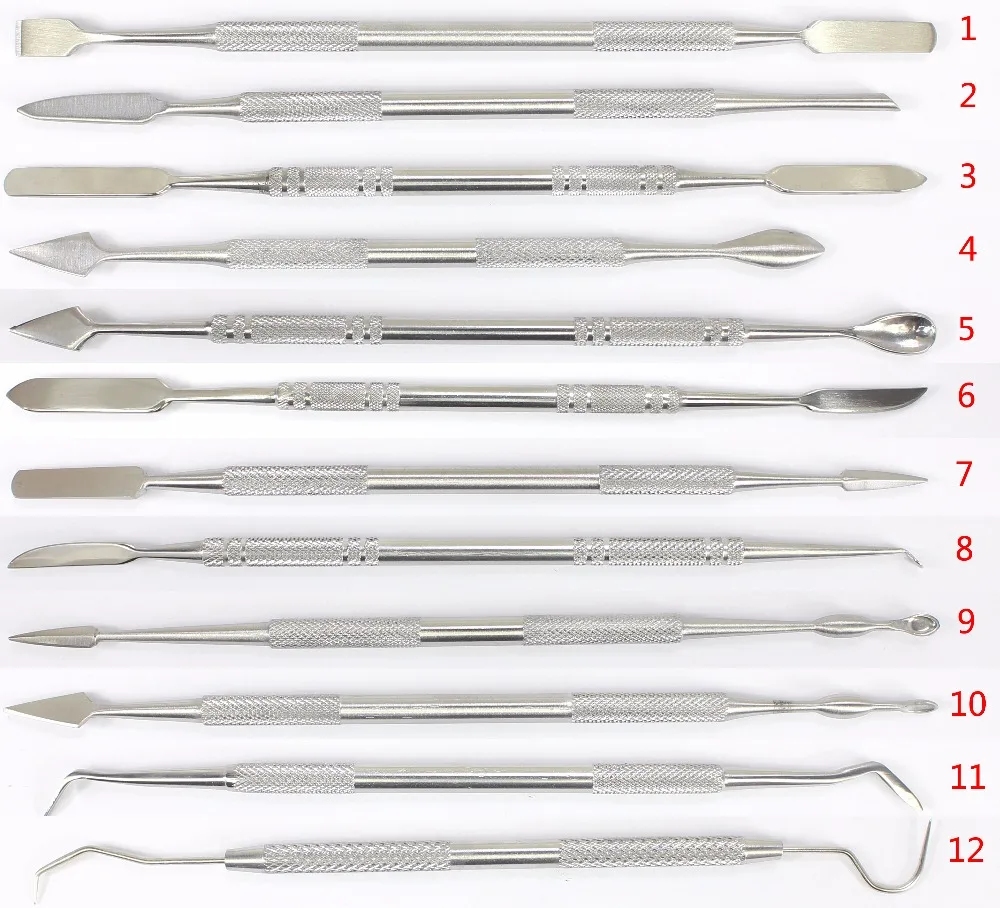 12 Pcs Dental Wax Knife Kit Carve Clay Sculpture Tool Blade Pottery Metal Wood Carving Knife Modeling Set Tools Jewelry Making