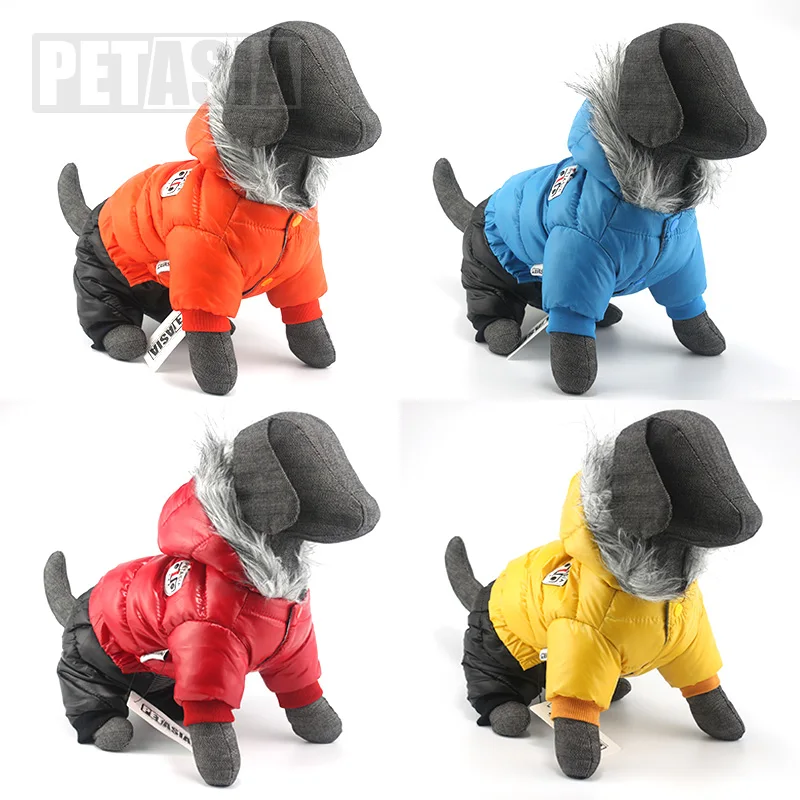 Winter Dog Clothes Super Warm Pet Dogs Overalls Waterproof Coat Jacket Jumpsuit Puppy For Chihuahuas Small Large Dogs PETASIA