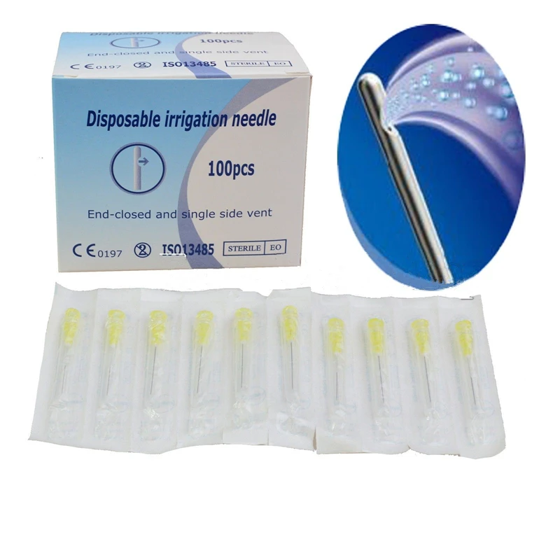 

100pcs/box Dental Endo Irrigation needle tip tips end-closed side hole 25Ga/27Ga/30Ga Single Pack