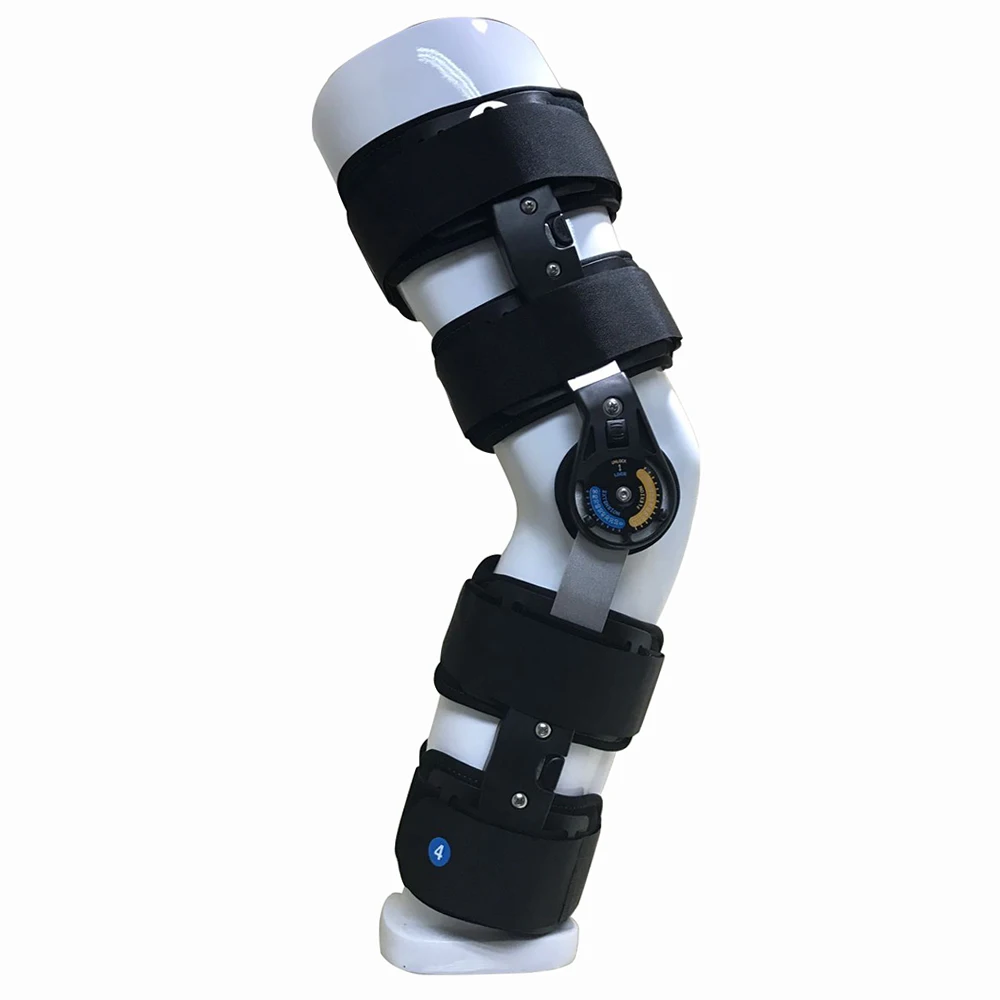 HKJD Orthopedic Hinged Sports Knee Brace Support Adjustable Splint Stabilizer Wrap Sprain Post-Op Hemiplegia Flexion Extension