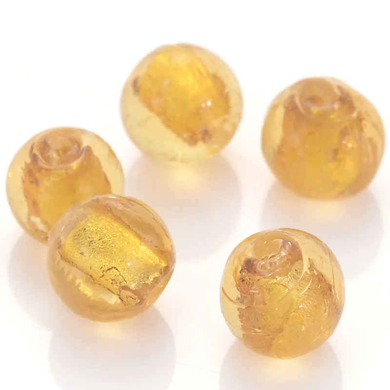 Miasol 20 Pcs/Lot 10mm Glass Chamilia beads Round Silverl Foiled Glass Lampwork Spacers Beads For Diy Jewelry Making Accessories
