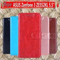 Flip Leather Phone Case For Asus Zenfone 3 ZE552KL Zenfone3 ASUS_Z012D Wallet Card Slots Flip Cases Cover Shell For Asus ZE552KL