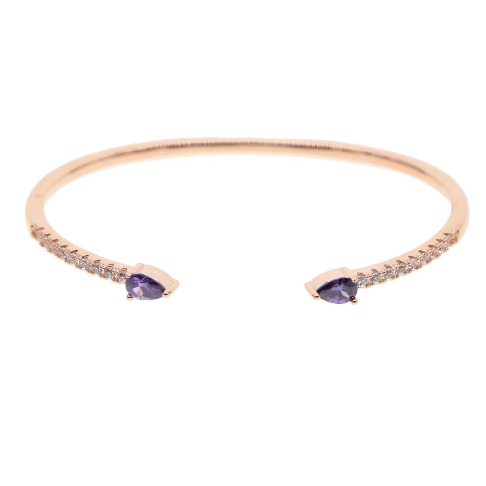 5 colors european USA Hot Sale European cz Charm Bead Cuff open Bangle & Bracelet Fashion Jewelry For Women