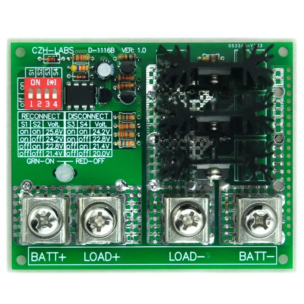 Low Voltage Disconnect Module LVD, 24V 80A, Protect/Prolong Battery Life.