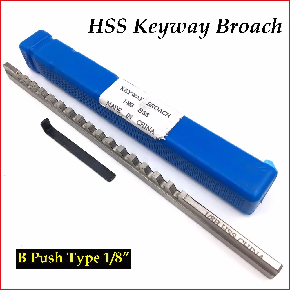 

1/8 B Push-Type Keyway Broach with Shim Metric Size High Speed Steel for CNC Cutting Metalworking Tool