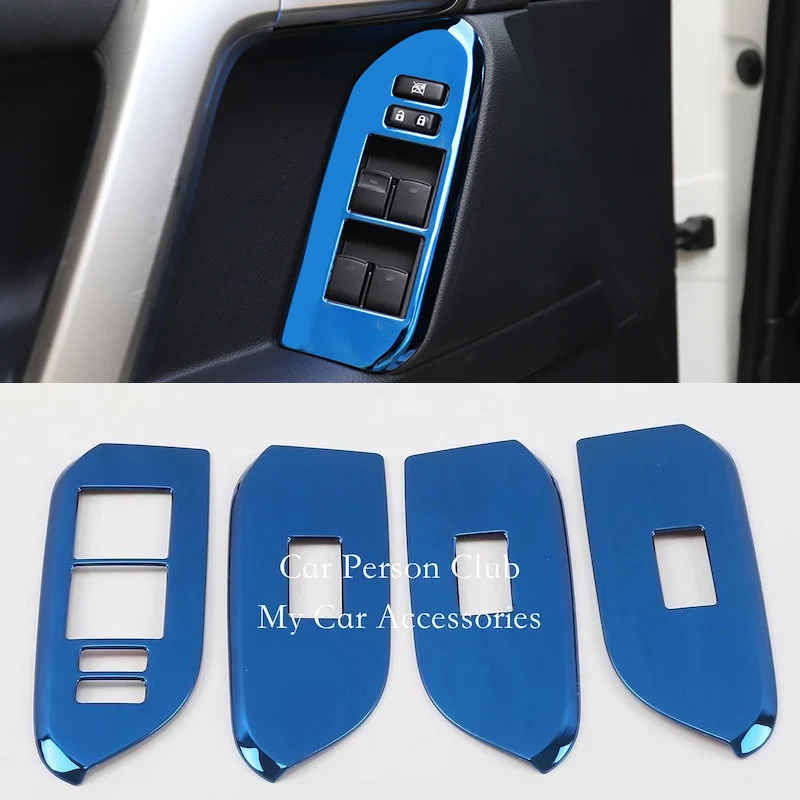 

Inner Door Window Switch Cover Armrest Panel Trim Stainless Car Accessories For 2010-2021 Toyota LAND CRUISER PRADO LC150 FJ150