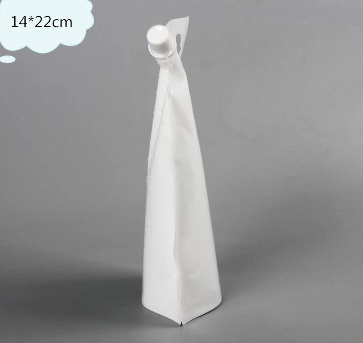 14*22cm 500ml 500Pcs White Empty Doypack Spout Bag Jelly Juice Wine Drinking Stand Up Spout PE Poly Party Package Pouch SN1299