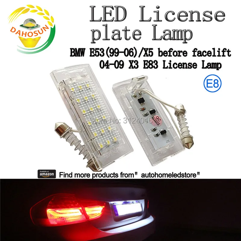 2x Led Rear Tag License Number Plate Light Lamp With Led Bulb for BMW X5 E53 2000-2015 X3 E83 2004-2013 2014 2015