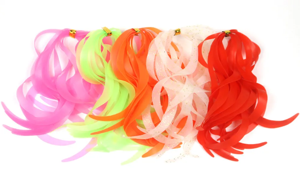 100pcs Multiple Color Silicone Lure Skirt Trailers Integrated Spinnerbait Buzzbait Rubber Jig Lures Material