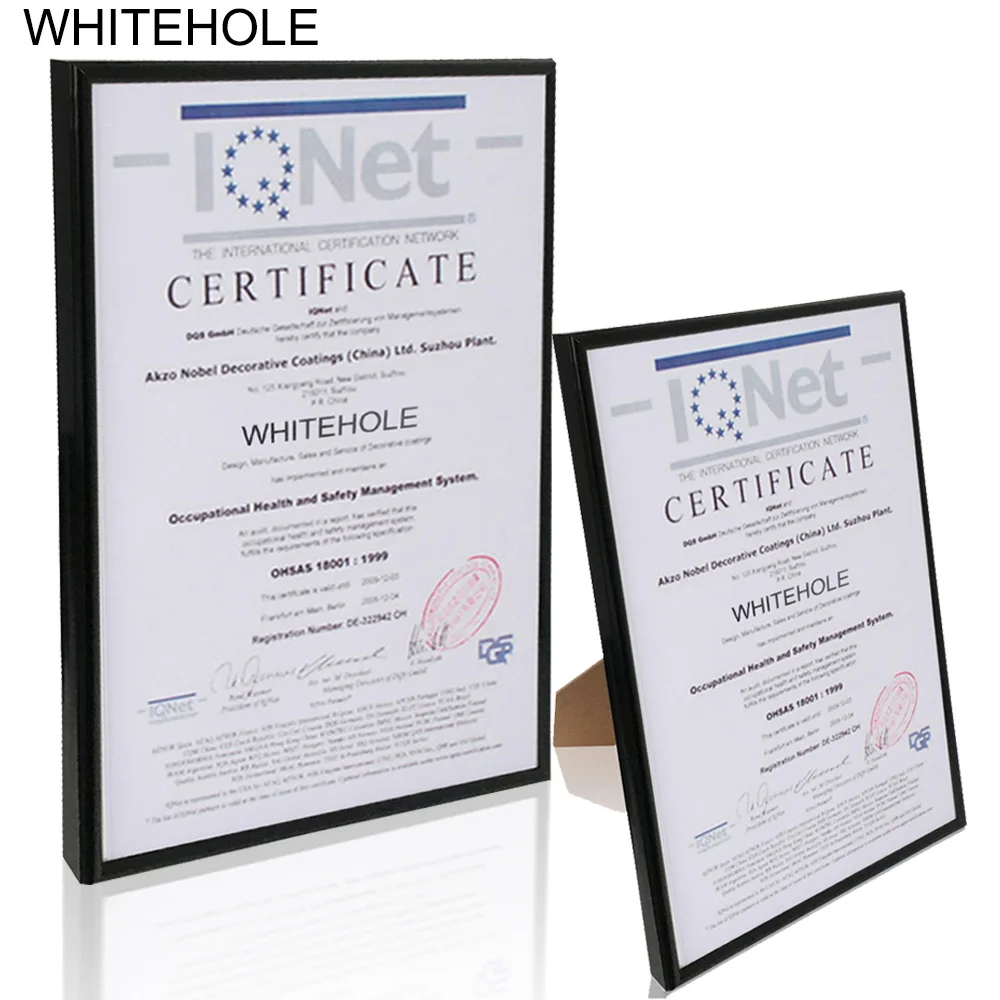 Certificate Frame Metal Photo Frame 9x13 13x18 21x30cm Pleixglass Inside Classic Minimalist Black Silver Desktop Picture Frame