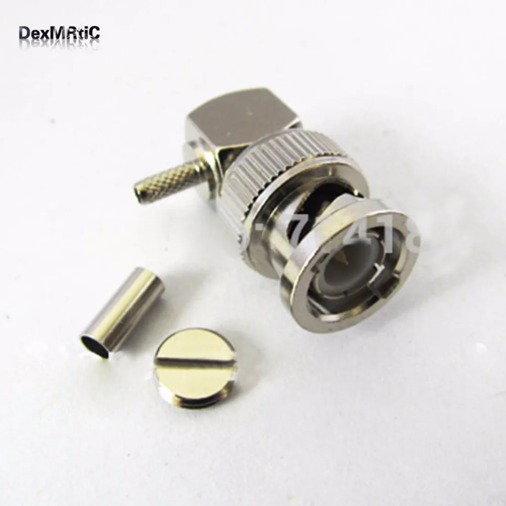 

1pc BNC male plug RF Coax Connector right angle Crimp for RG316 RG174 LMR100 Nickelplated NEW wholesale