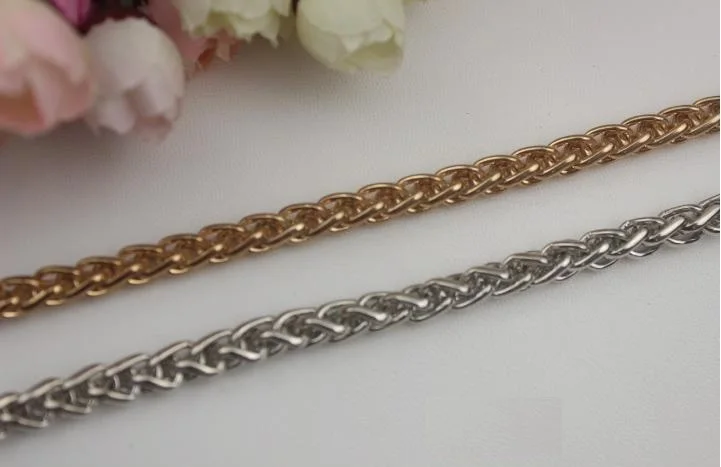 (2 PCS/lot) 2 color plating high-end DIY leather handbag aglet twist chain length 90 cm decorative accessories