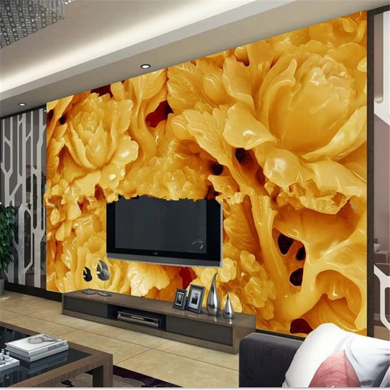 beibehang Seamless 3d stereoscopic wallpaper living room TV backdrop large mural papel de parede infantil photo wall paper