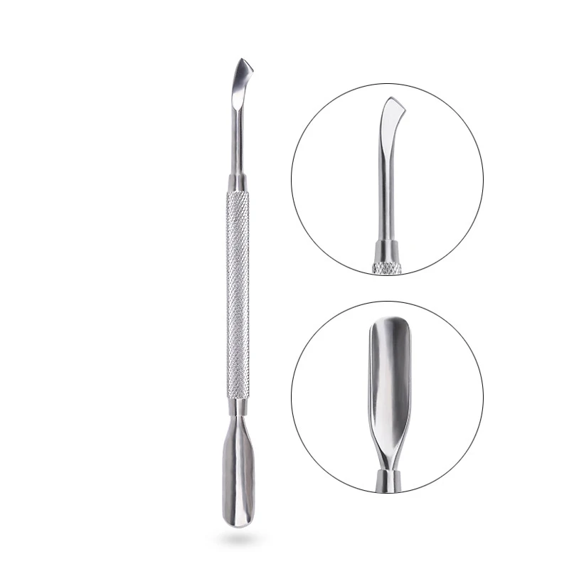 

2 Way Nail Cuticle Pusher Dead Skin Remover Professional Stainless Steel Double Head Cut Manicure Spoon Nail Care Tools