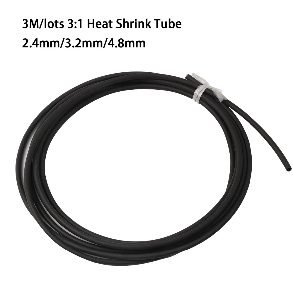 

3M/lot 3:1 Heat Shrink Tube with Glue Dual Wall Tubing Diameter 2.4mm 3.2mm 4.8mm Heat Shrink Tubing