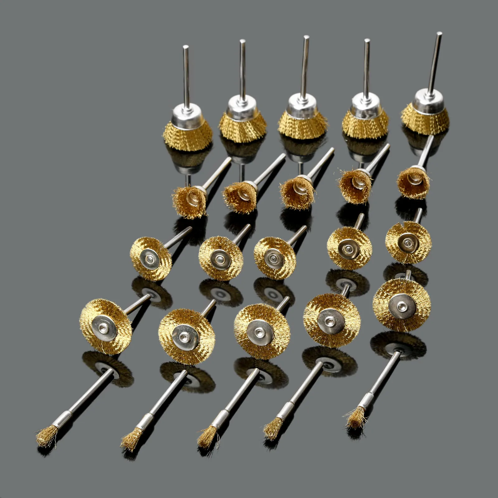 40Pcs Dremel อุปกรณ์เสริมทองเหลืองล้อเลื่อนแปรงสว่านขัด Burr เครื่องมือขัดขัดสำหรับเครื่องเจาะขนาดเล็กขัด