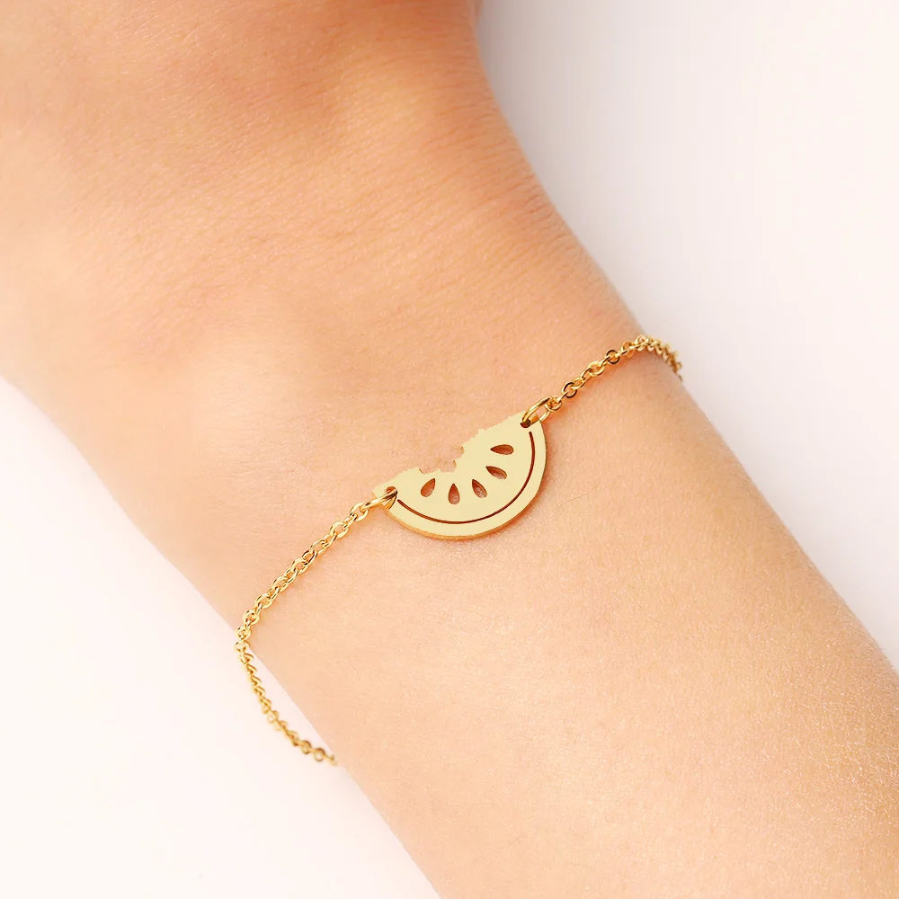 Dotifi 여성용 스테인레스 스틸 팔찌 금색과 은색 수박 pulseira feminina lover's engagement jewelry