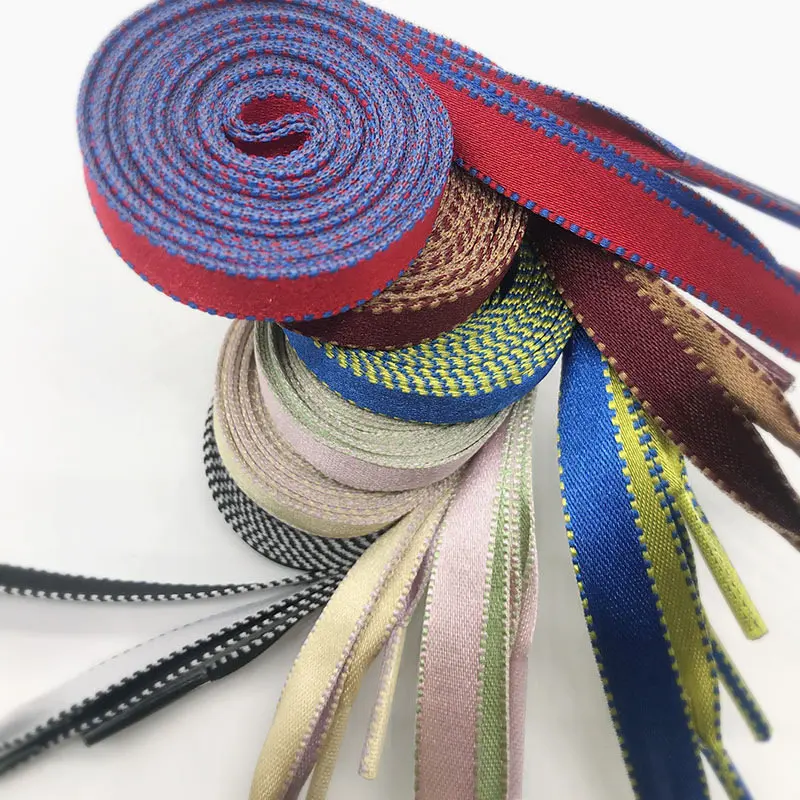 120cm/47 polegadas e 100cm/39 polegadas bi-color seda plana cadarços de sapato para tênis esporte sapatos 1cm de largura