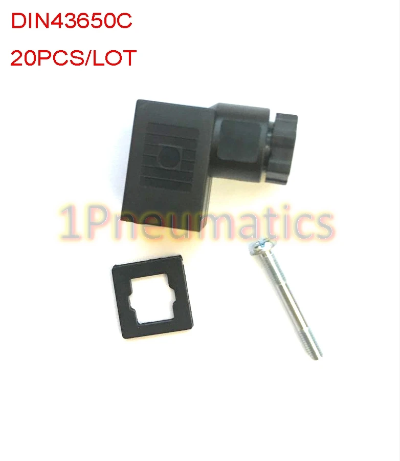 Free Shipping 20PCS/LOT DIN Connector Box Black Color Dark Brown DIN43650C Junction Box With Screw And Washe