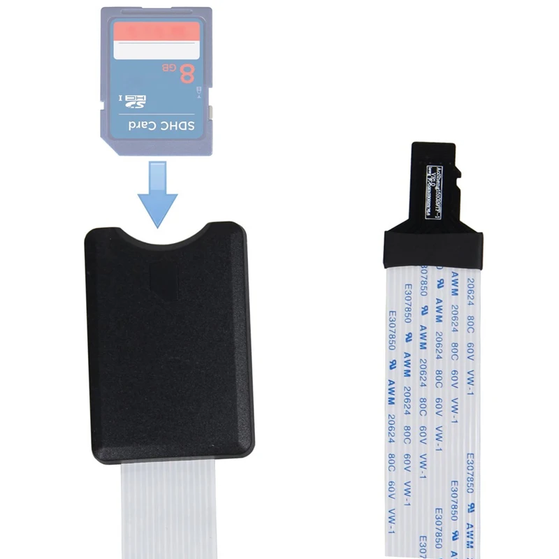 TF Micro SD męski na SD żeński SDHC SDXC Elastyczny przedłużacz kabla przedłużającego do GPS DVD DVR LED/ekran LCD 48 cm/60 cm