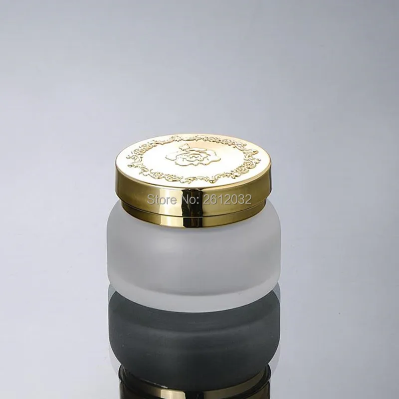 30G 50G frosted White Make up Glass Jar With Lids Seal Container Cosmetic Packaging, Glass Cream Pot F20173682