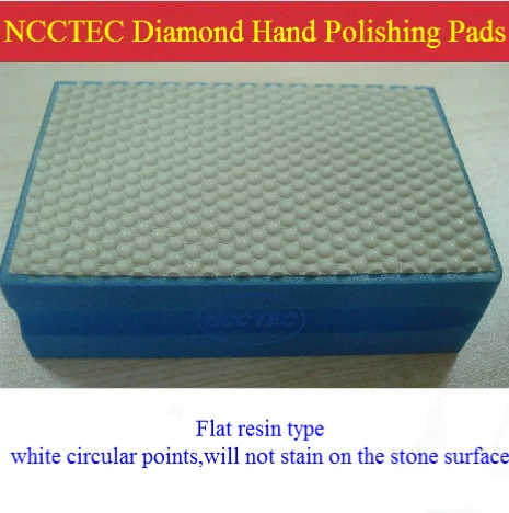 NCCTEC Diamond resin hand heald polishing pads blocks tools for FINE polishing marble granite glass | FREE shipping 90*55*30mm