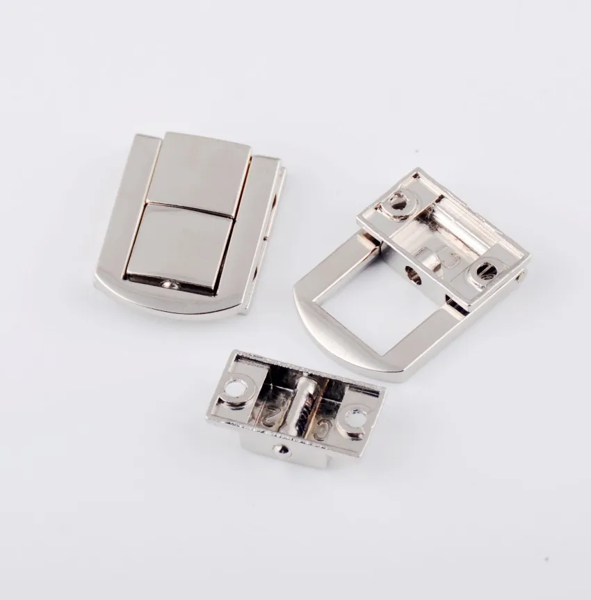 

Free Shipping-5 Sets Silver Tone DIY High Quality Boxes Making Locks Hasps Latch Hardware For Purse Handbag/ Bag 24x31mm J1309