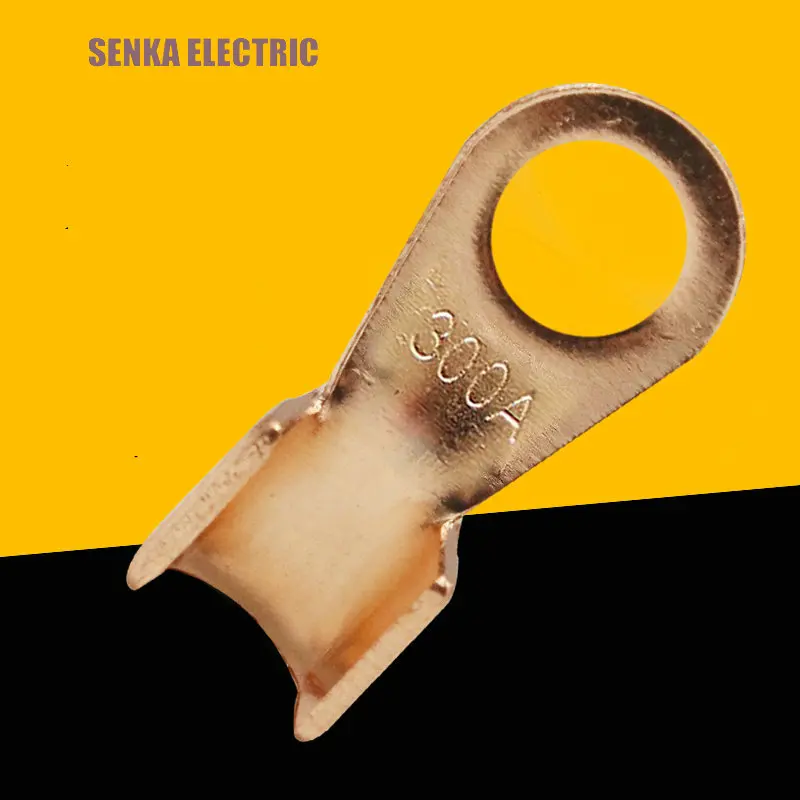 

10 Pieces 300A Copper Battery Connector Circular Splice Crimp Terminal Cable Lug OT-300A