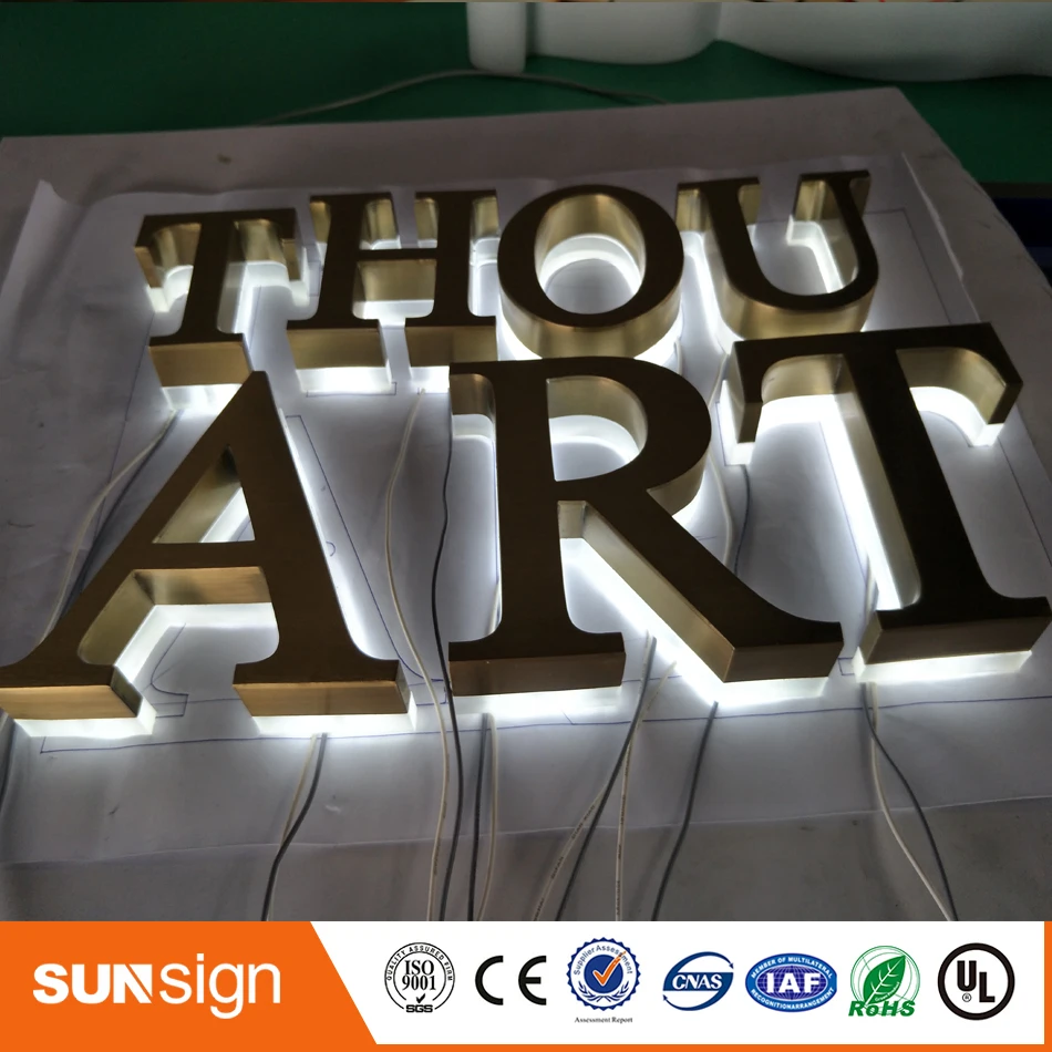 Factory Outlet Outdoor Backlit Rvs Led 3d Brief Teken Logo