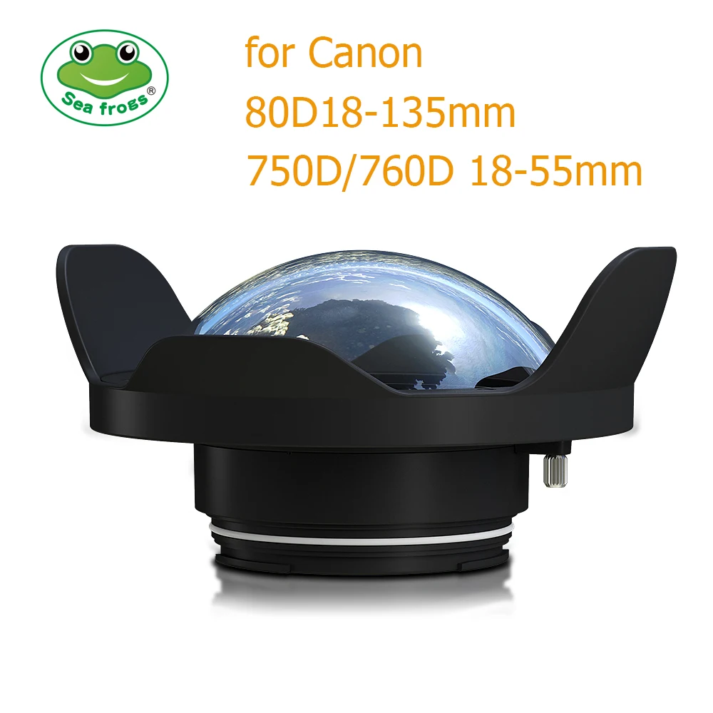 Seafrogs 6 inch Dry Dome Port for Meikon & SeaFrogs DSLR Housings V.1 40M 130FT Compatible for Canon EOS 750D 760D 80D