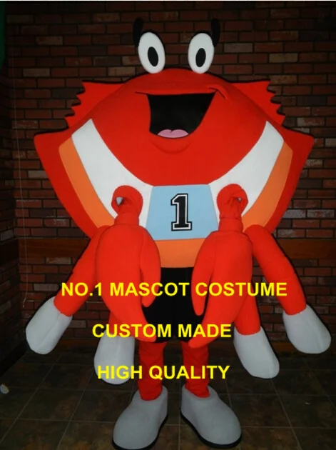 

big orange sport crab mascot costume adult size customizable cartoon crab theme anime cosply costumes carnival fancy dress 2431