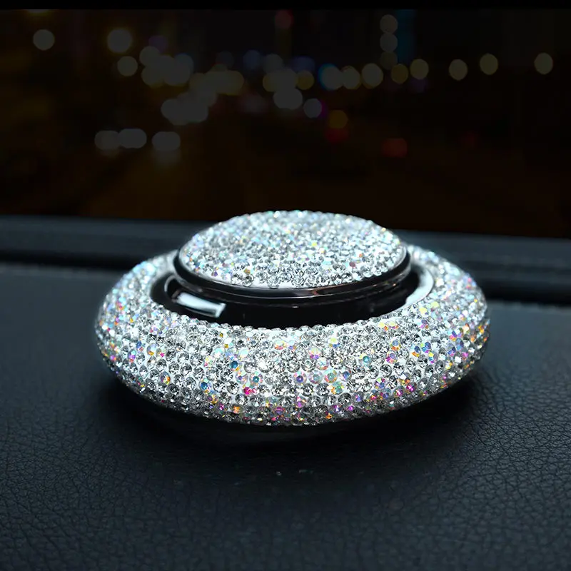 

Car styling Bling Car Air Freshener Crystal Diamond Flying Saucer Car Decoration Ornaments Women Solid Car Perfumes Accessories