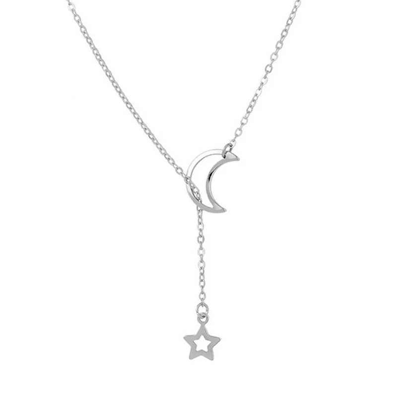 New Moon Star Women\'s Necklace Minimalist Clavicle Necklaces Pendant Necklaces For Girls Bijoux Fashion Jewelry Wholesale