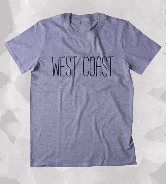 Sugarbaby West Coast Shirt Beach Ocean Pop Culture California Hip Hop Lover Clothing Tumblr T-shirt Unisex T shirt Drop ship