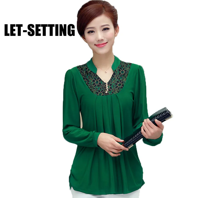 

LET-SETTING new women long-sleeved lace shirt