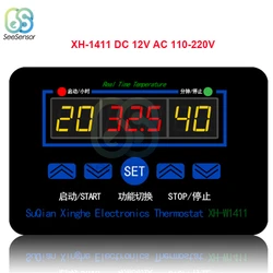 XH-W1411 W1411 AC 220V DC 12V 10A LED Digital Temperature Controller Thermostat Control Switch Sensor For Greenhouses Aquatic