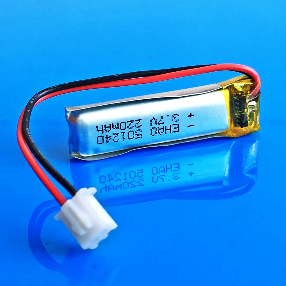แบตเตอรี่ Lipo 3.7V 220mAh ชาร์จได้501240 + JST 2.54mm ปลั๊ก2Pin ที่กำหนดเองขายส่ง CE