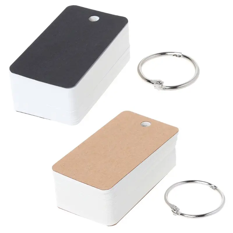 Simple DIY Index Cardboard Cover Blank Paper Card Memo Pad Bookmark Binder Rings Nov-26A