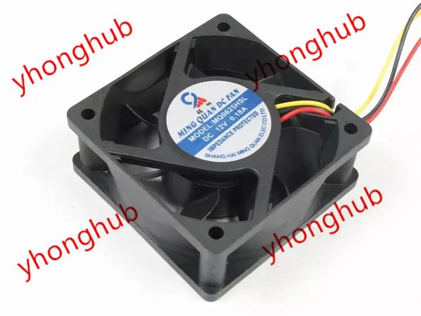 

MING QUAN MQ0625HSL DC 12V 0.18A 3-Wire 60X60X25mm Server Cooling Fan