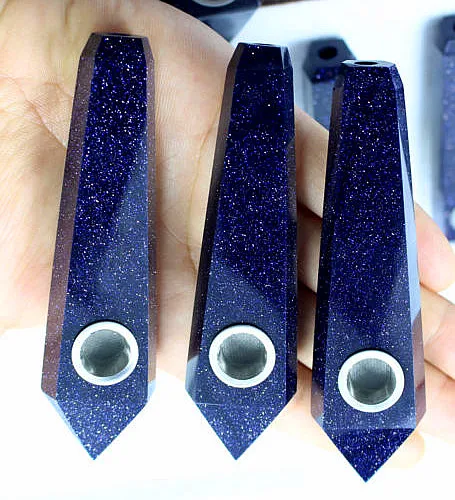 

1Pcs Blue GOLDSTONE Quartz Crystal